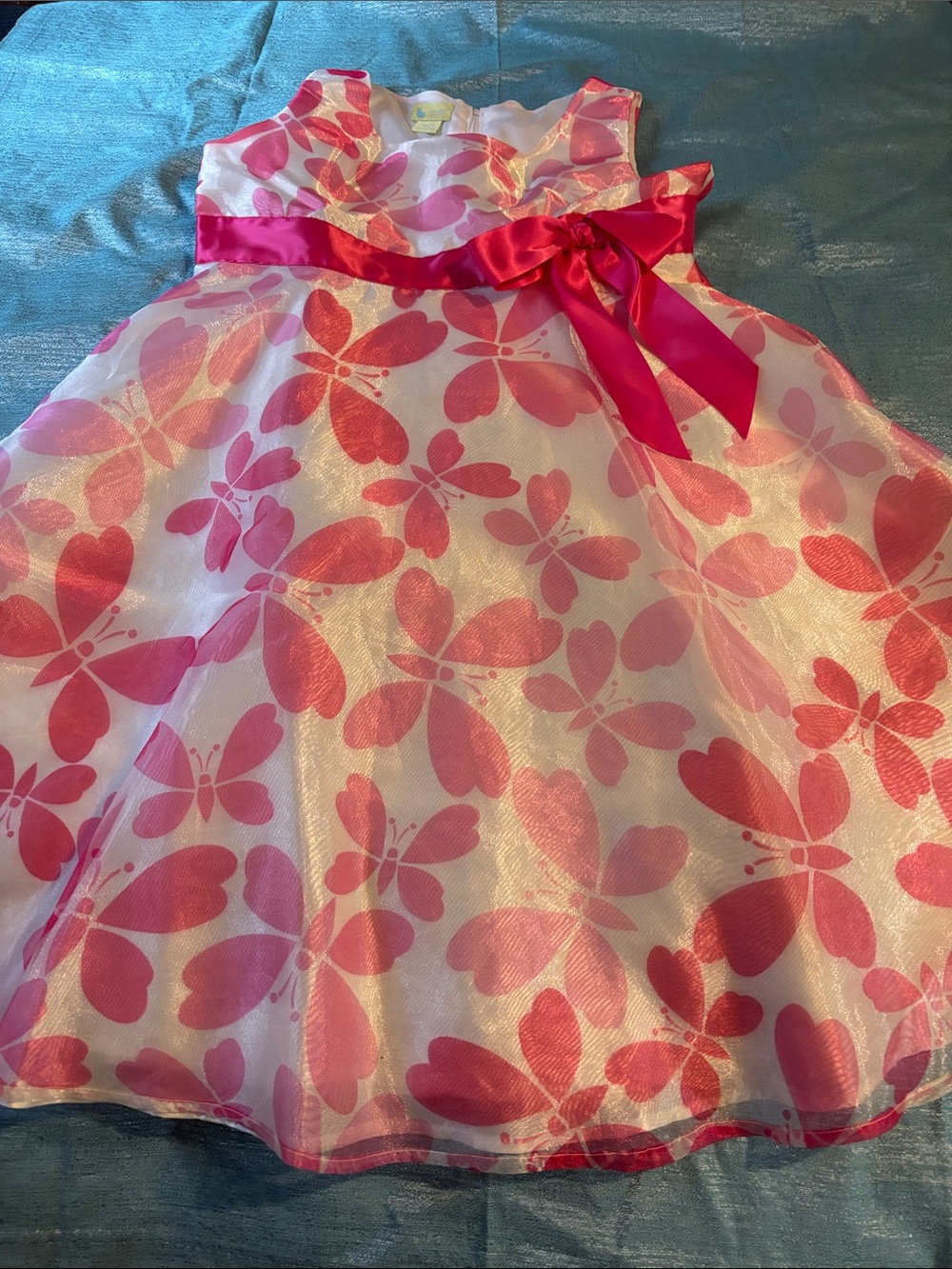 Holiday Editions Pink Butterfly Organza Dress with Satin Bow